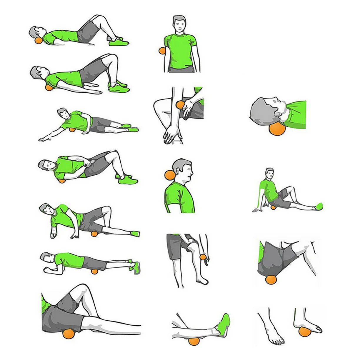 

1 шт., массажный мяч для йоги, прочный ролик для мышц, инструмент для глубокой релаксации, полный массажный мяч, синяя сумка в комплекте