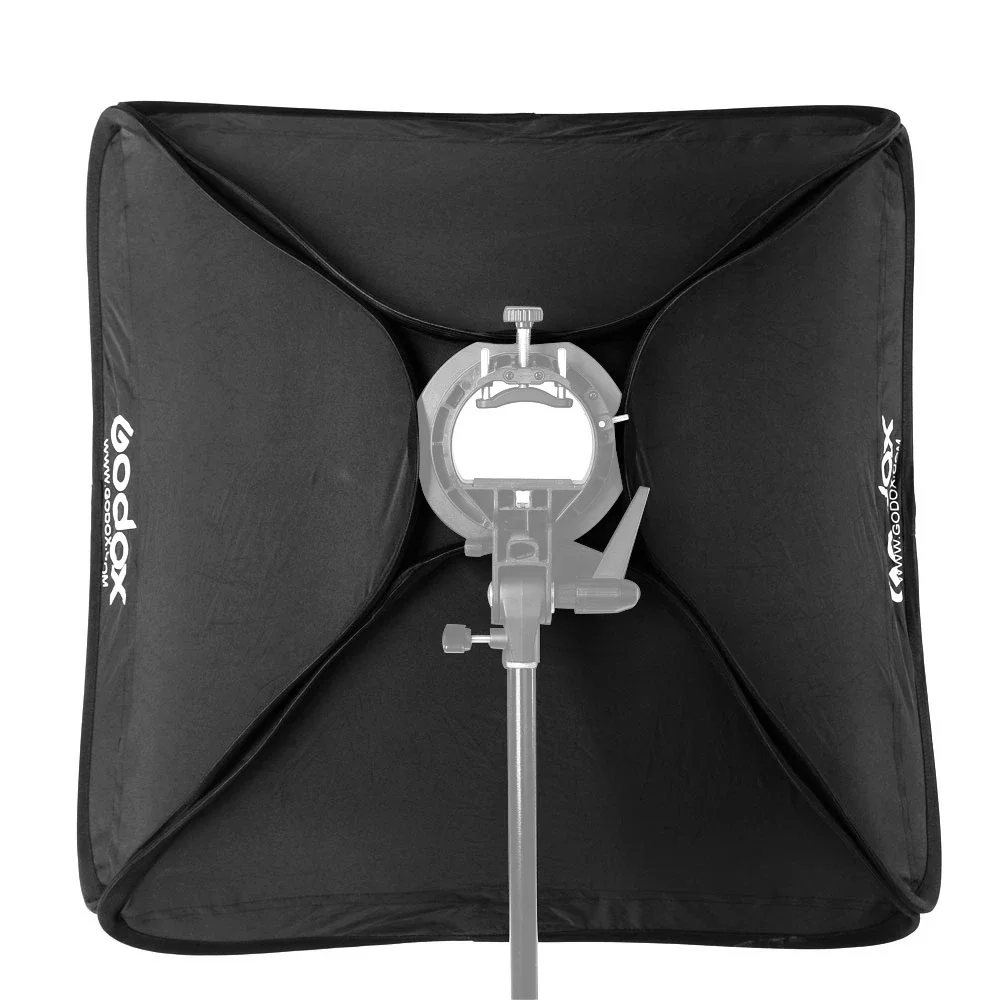 Godox 40x40 50x50 60x60 80x80cm Softbox with S1 S-Type Bracket Honeycomb Grid Bowens Mount Flash Bracket Mount Foldable Softbox