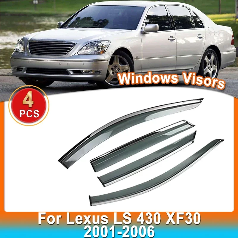 Window Visor Guards For Lexus LS 430 XF30 2001 2002 2003 2004 2005 2006 Rain Eyebrow Guards Wind Smoke Windscreens Accessory