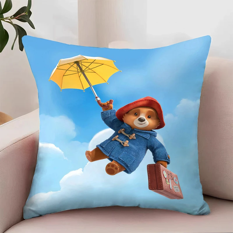 Decorative Pillowcase 40x40 Cute Bear Paddington in British Style Home Decor Pillow Cases 45x45 Cushions Cover for Pillow Covers