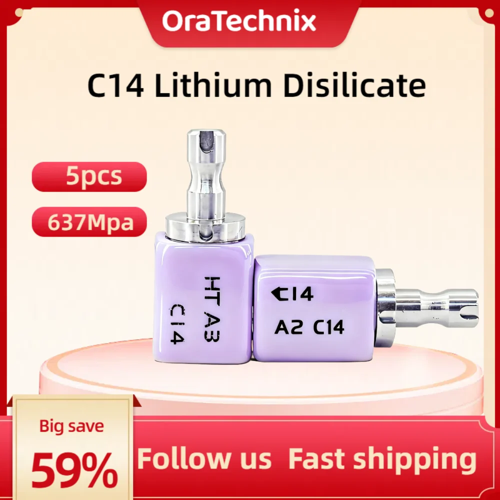 5pcs Lithium Disilicate C14 Dental Glass Ceramic Blocks LT/MT/MO/HT for CAD/CAM Sirona Cerec System Veneer Dentistry Materials