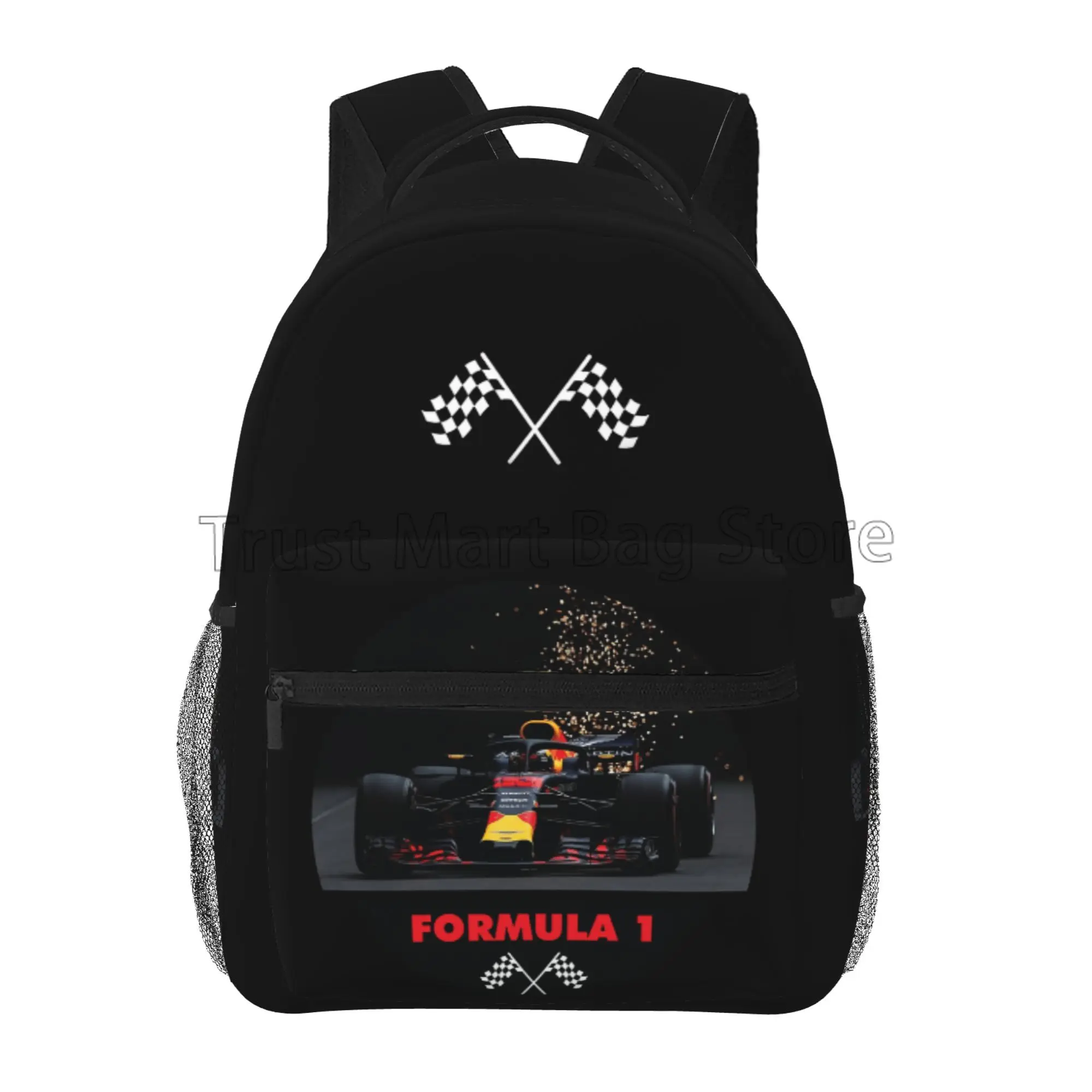 F1 Car Racing Laptop Backpack Women Men Casual Hiking Camping Travel Backpacks Lightweight Daypack Bag Boys Girls Bookbag