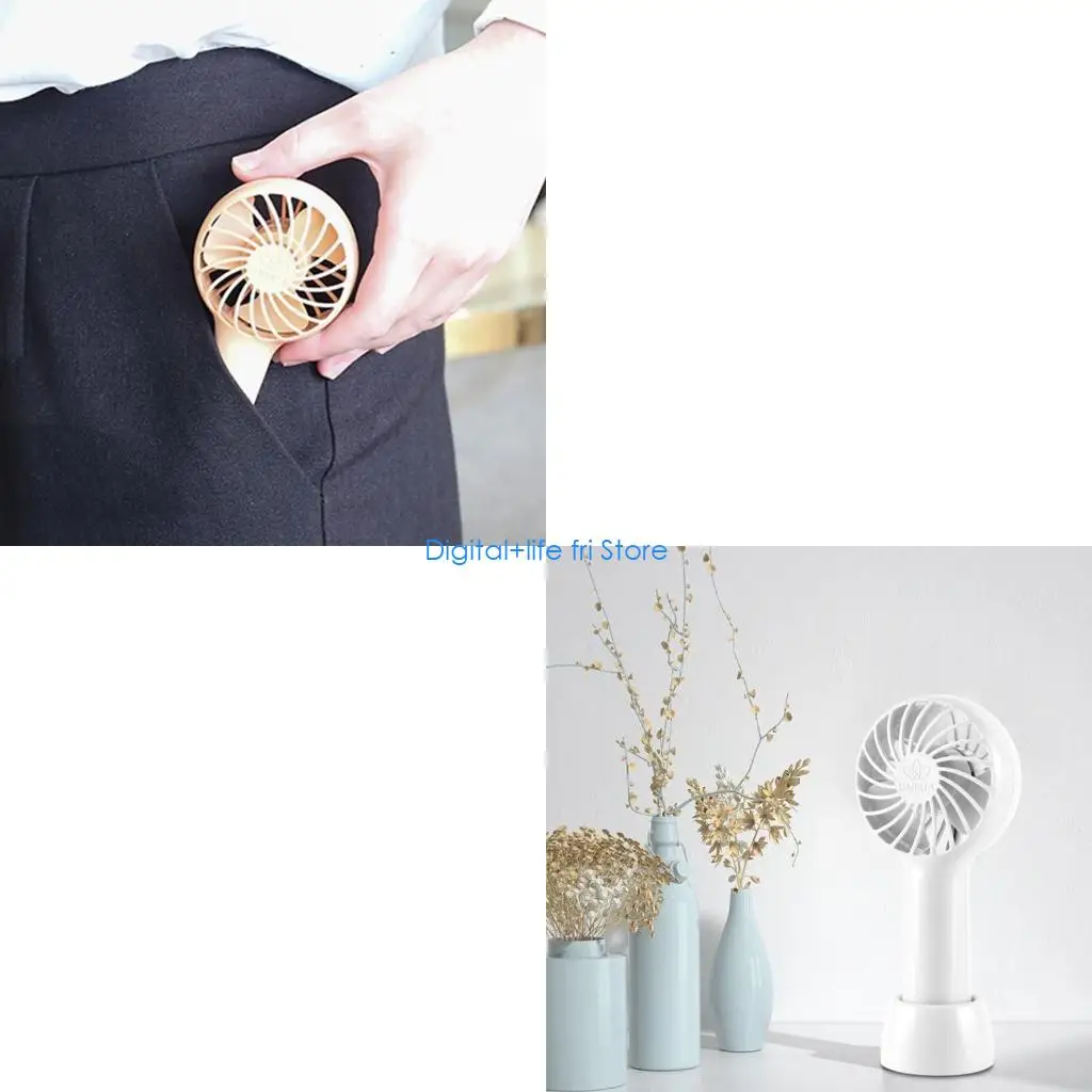 E06D Rechargeable 1500mAh Mini Handheld Fan USB Desk Fan Small 3 Speed Fan