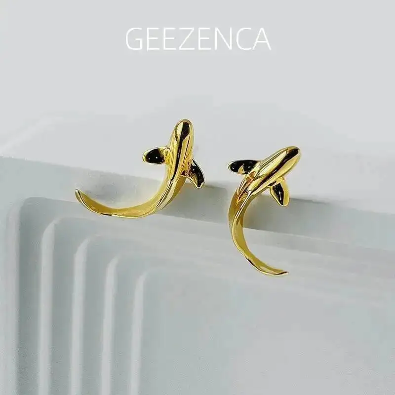 

GEEZENCA 925 Серебряные 3D маленькие серьги в форме рыбы для женщин, оригинальный дизайн, Стильные повседневные серьги 2024, новые искусственные подарки