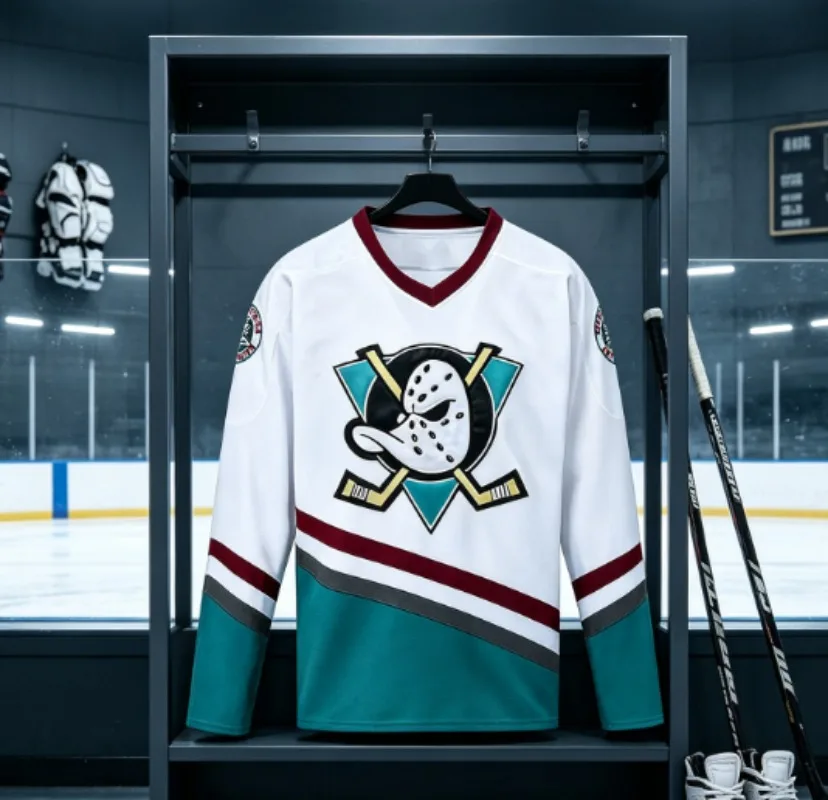 White Duck Ice Hockey Jersey Movie Version Number 96 Number 99 Home Uniform Sportswear Team Sport Tops Tees FamilyMatching