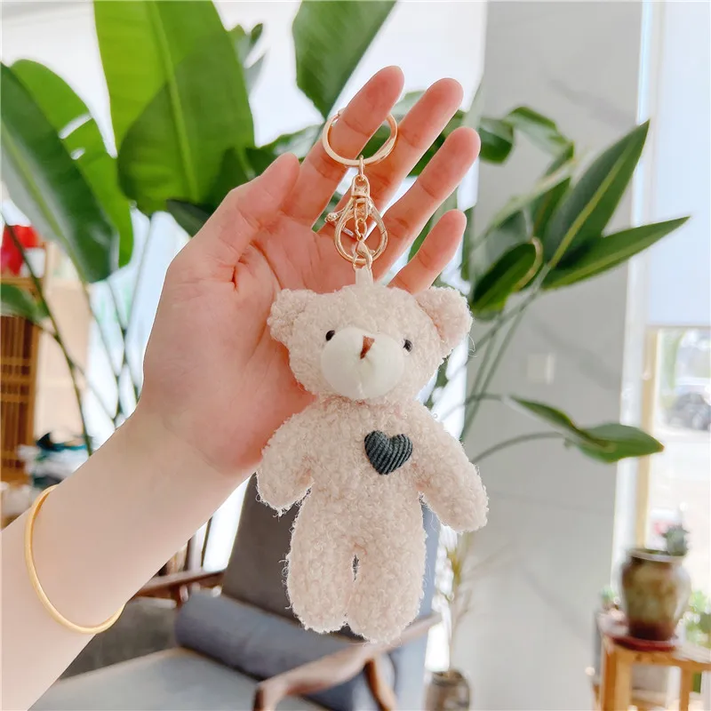 

1Pcs Plush Pendant Keychain Kawaii Soft Teddy Bear Keychain DIY Trinket Kids Stuffed Animal Toys Bag Car Keychain Accessories