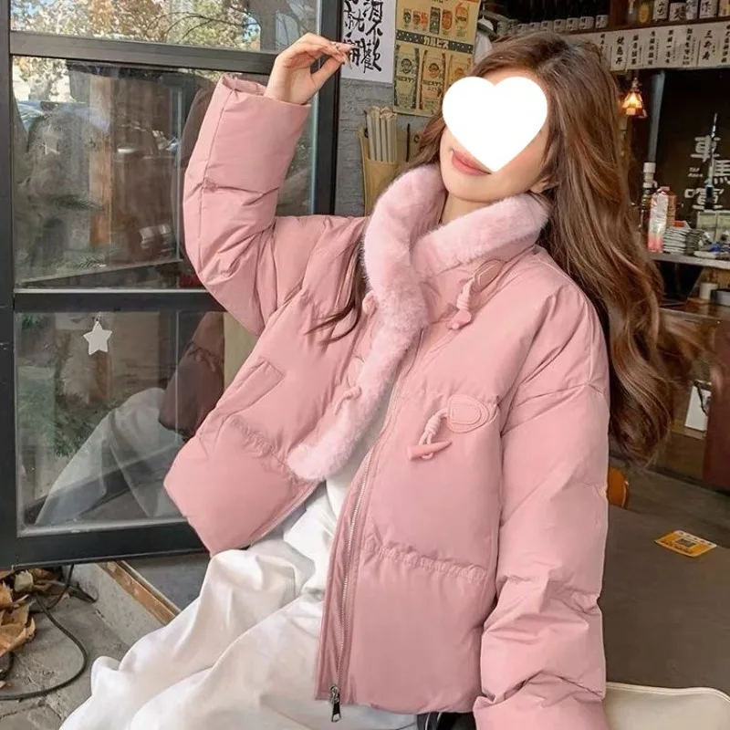 

Fashion Velvet Large Size High Street Thicker Pie Overcome Women's New Winter Loose Small Short Cotton-padded Jacket