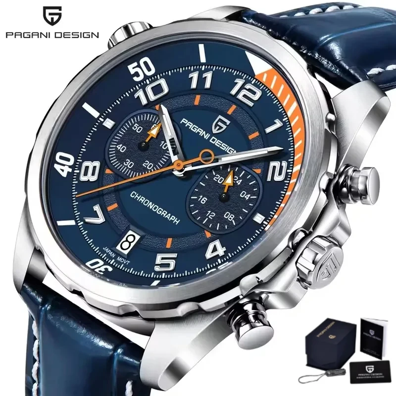 PAGANI DESIGN 1811 Male Wristwatch 44mm Multi-Function Chronograph Quartz Waterproof Daily Watch