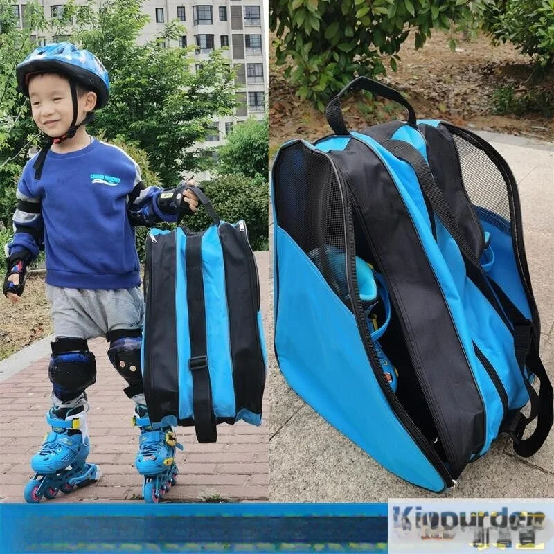 

Large Capaci Roller Skates Storage Bag Children's Inline Skates Bapa Tee-layer Waterproof Ice Skating oe Organizer