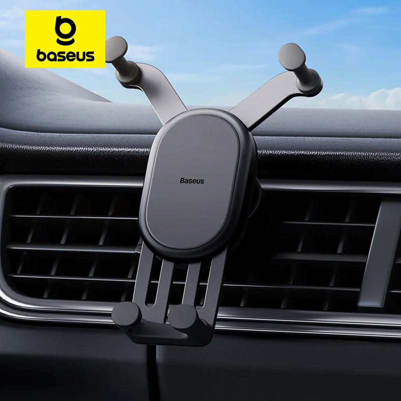 Soporte para teléfono Baseus Auto restaurable por gravedad para salida de aire de coche soporte de silicona para iPhone 15 Xiaomi Samsung soporte móvil para coche