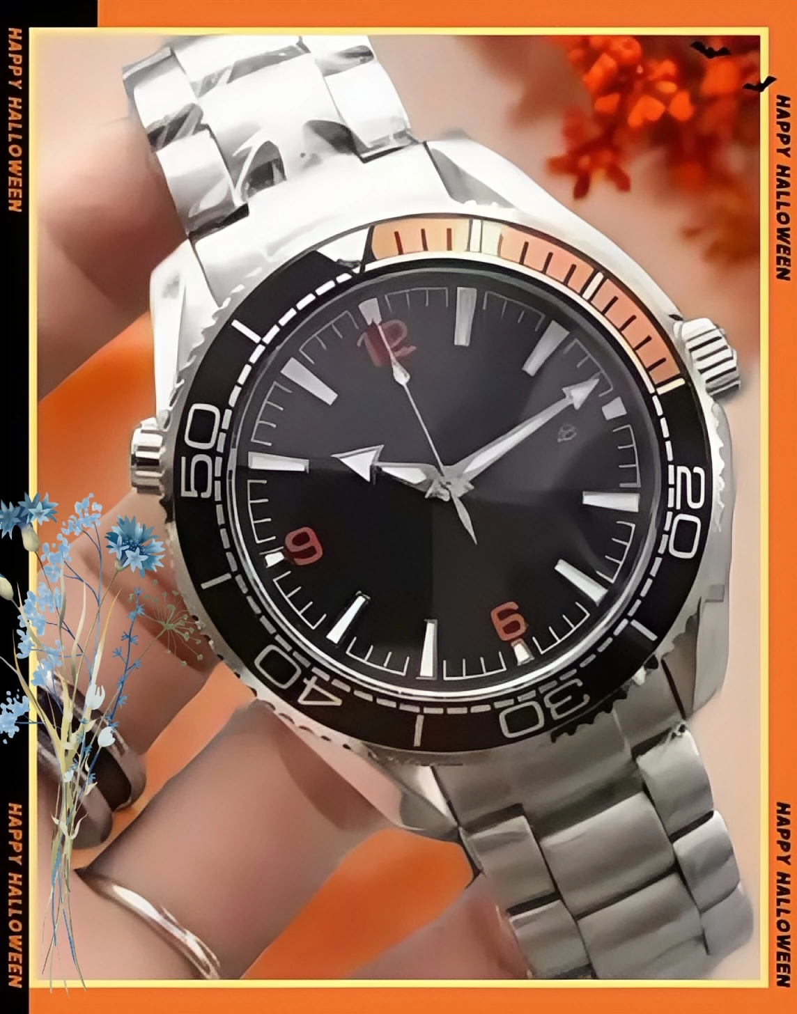 ساعة ميكانيكية للرجال من مارين كوزموس ستانلس ستيل Relogio Masculino أسود أزرق سيراميك عتيق ساعة أوتوماتيكية