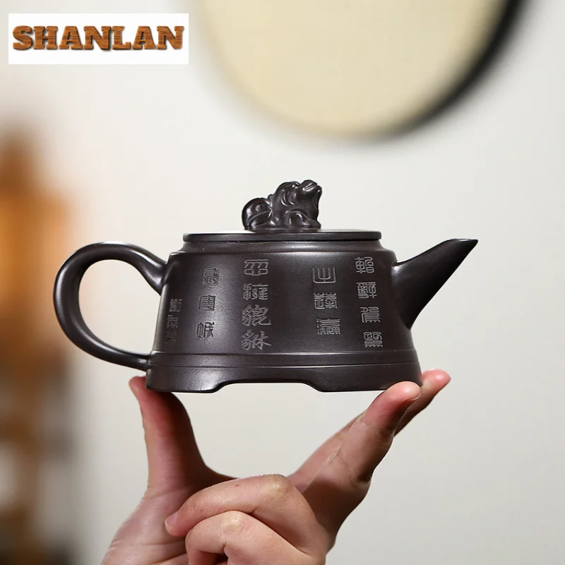 270ML Luxury Yixing Purple Clay Teapots Handmade Dragon Pot Raw Ore Purple  Mud Kettle with Filter Zisha Teaset Accessories Gift