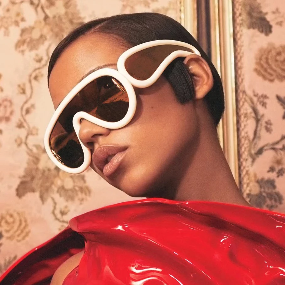 Y2K Vintage Brand Designer Oversized Pilot Sunglasses Women For Men Fashion Mirror Shades Trendy Punk Cool Sun Glasses UV400