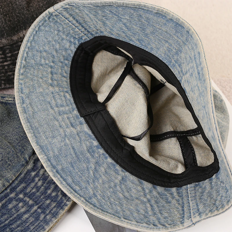 봄/여름 야외 여행을위한 새로운 유행 조절 가능한 데님 모자 태양 보호 UV 보호 남여