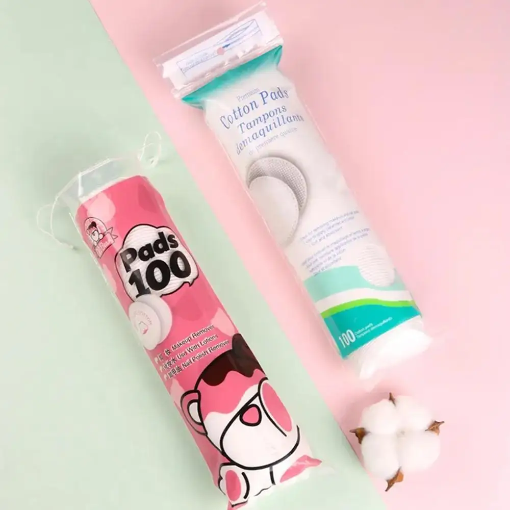 100 個メイクアップリムーバーパッドラウンドマイルド非刺激性使い捨てクリーンコットン顔肌に優しいメイク落としツール