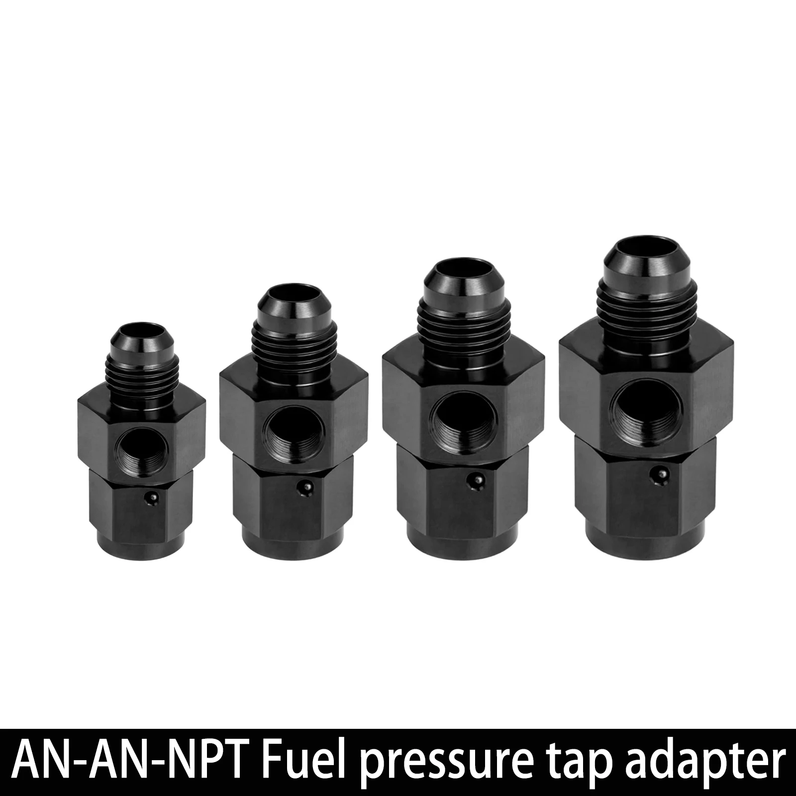 

AN4 AN6 AN8 AN10 Male to Female 1/8" NPT Gauge / Sensor Side Port Adapter Swivel Fuel Pressure Take Off Fitting Aluminum Black