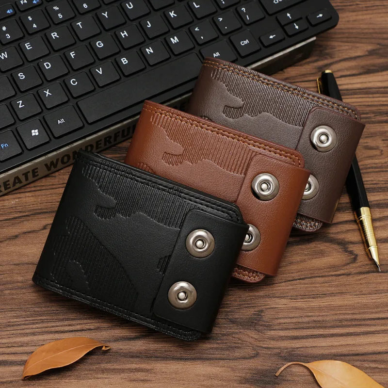 

Short Wallet with Multiple Card Slots for Men and Women Wallets Double Magnetic Buckle Organizer Double Buckle Card Case