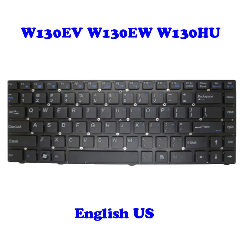 

US Keyboard For CLEVO W130EV W130HU MP-10F83US-430 MP-10F83US-4303W 6-80-W13S0-010-1 MP-10F83US-4301 6-80-W1300-012-1 English