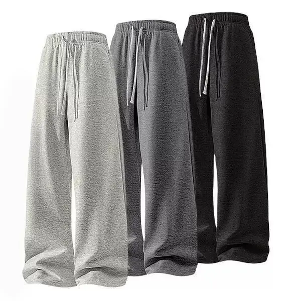 Men's Heavyweight Stretch Sweatpants Three Pack for Fall Straight Leg Casual Pants Neutral Style Other Material 100%
