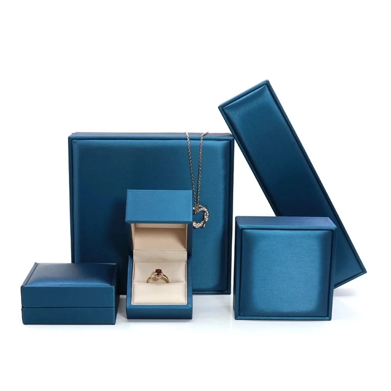 Faux Leather Jewellery Packaging Box Wholesale Ring Pendant Necklace Jewelry Gift Storage Case