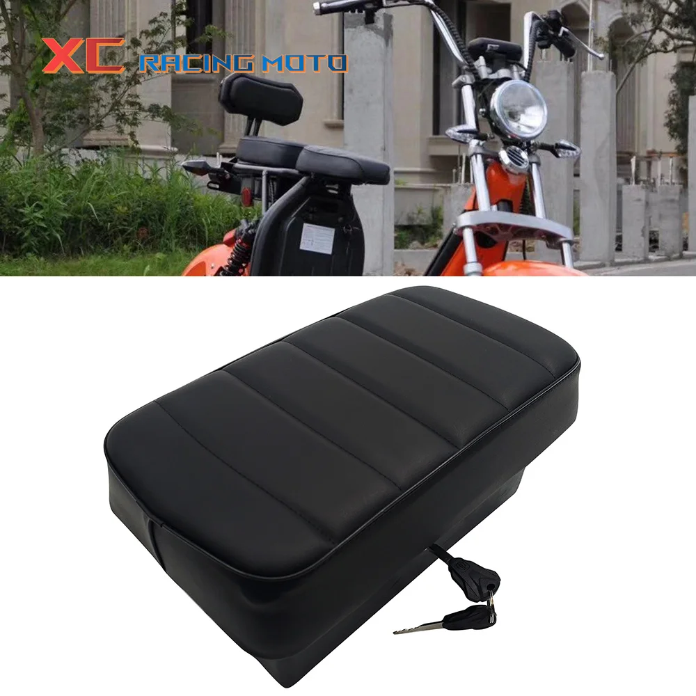 Electric Scooter Rear Seat Square Cushion Storage Box With Lock Trunk For Citycoco Electric Scooter Harley Electric Scooter