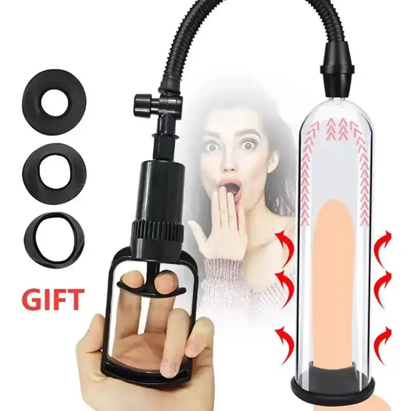 Male Penis Pump Manual Penis Enlarger Enhancement Erection SexToys For Man Vacuum Pump Big Dick Trainer Male Lasting Masturbator