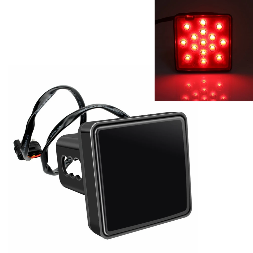 Car taillight Trailer Truck Hitch Towing Receiver Cover Smoked Lens 15 LED Brake Light