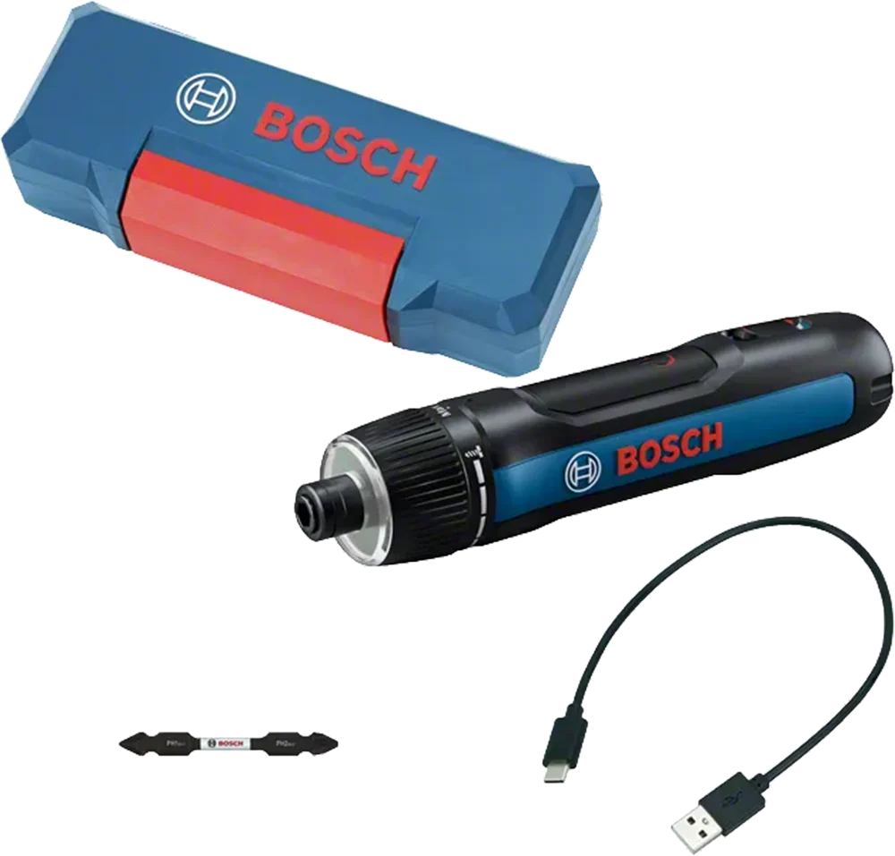 Tournevis à batterie Bosch GO 3 (support pour embouts, câble USB-C, mini-jeu d'embouts)