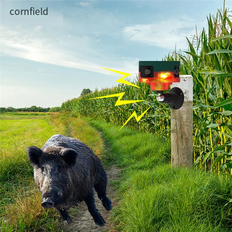 

A63X-Solar Outdoor Motion Sensor Siren, 360° Detection Siren, Animal Repellent, Voice Recording Speaker 129Db Easy To Use