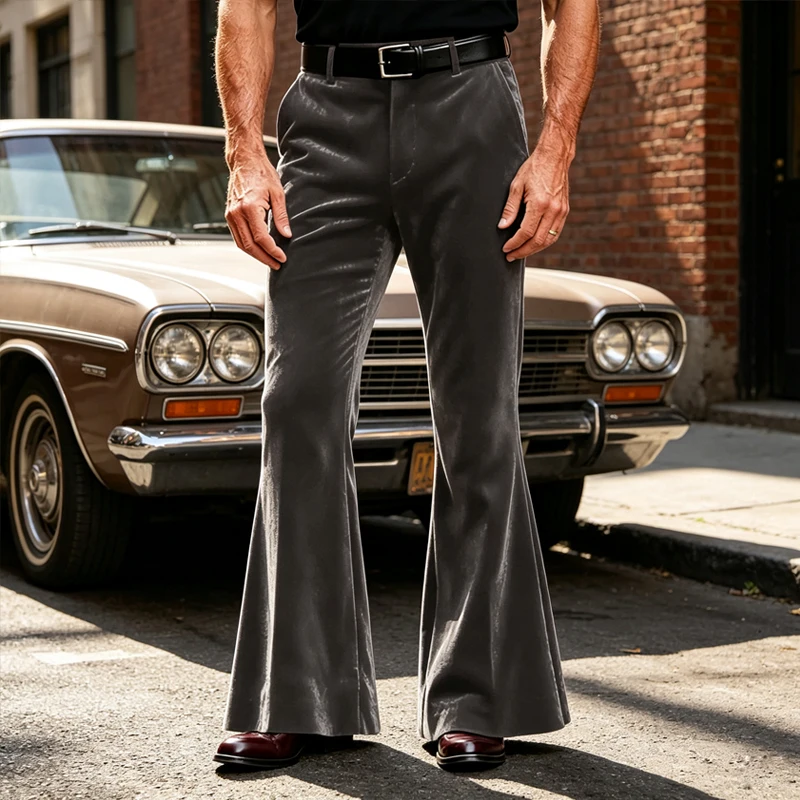 กางเกงขายาวผู้ชายผ้ากำมะหยี่ทร - Wide Leg Trouser 70S บทวิจารณ์และราคา