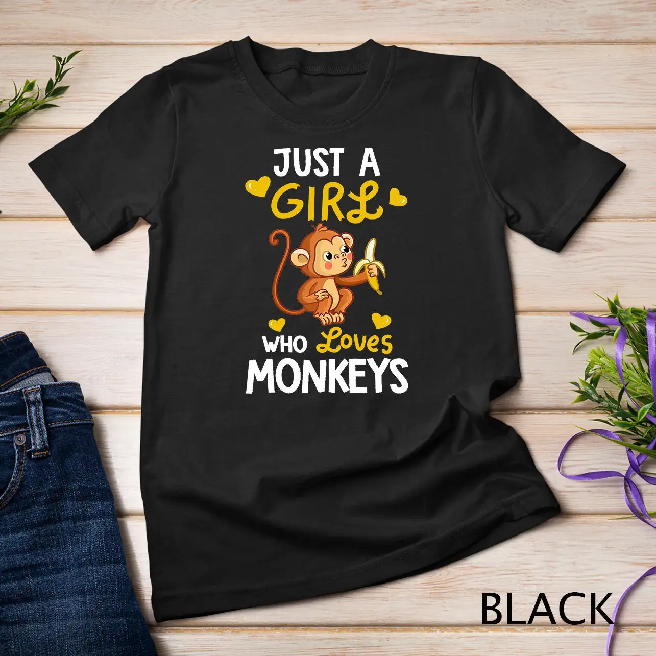 Just A Girl Who Loves Monkeys T Shirt Cute Monkey Lover S Sweat