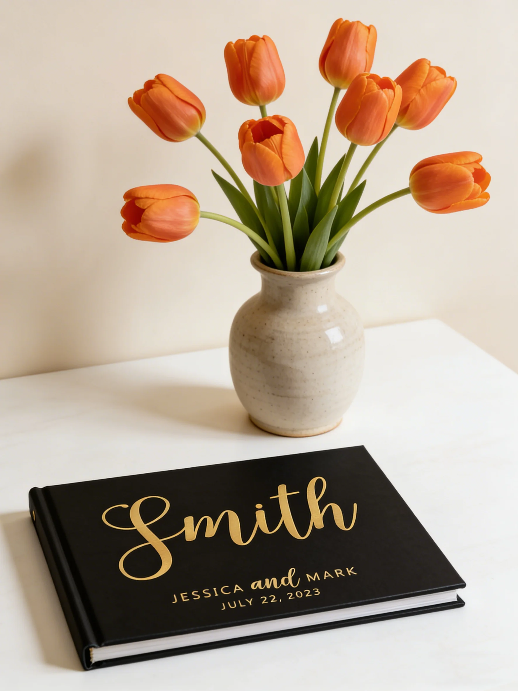 

Черно-золотая свадебная книга для гостей, элегантный альбом для подписей с выбором из нескольких цветов