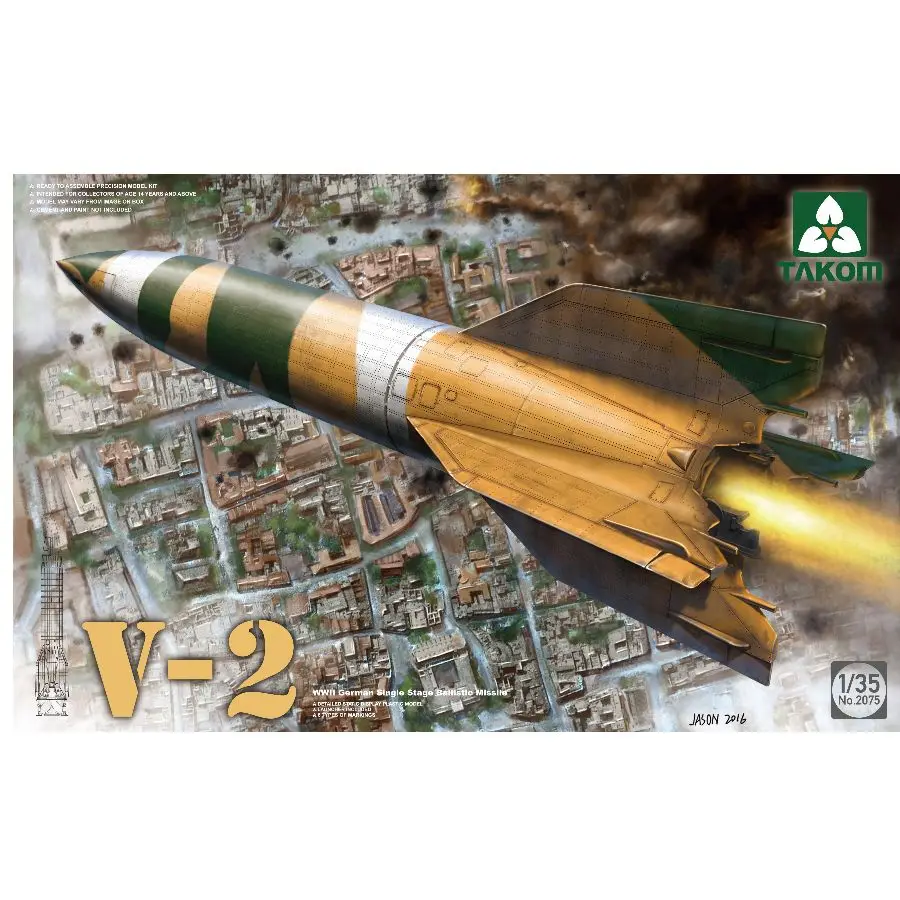 Takom 2075 1/35 V-2 Rocket Einstufiger ballistischer Raketenmodellbausatz
