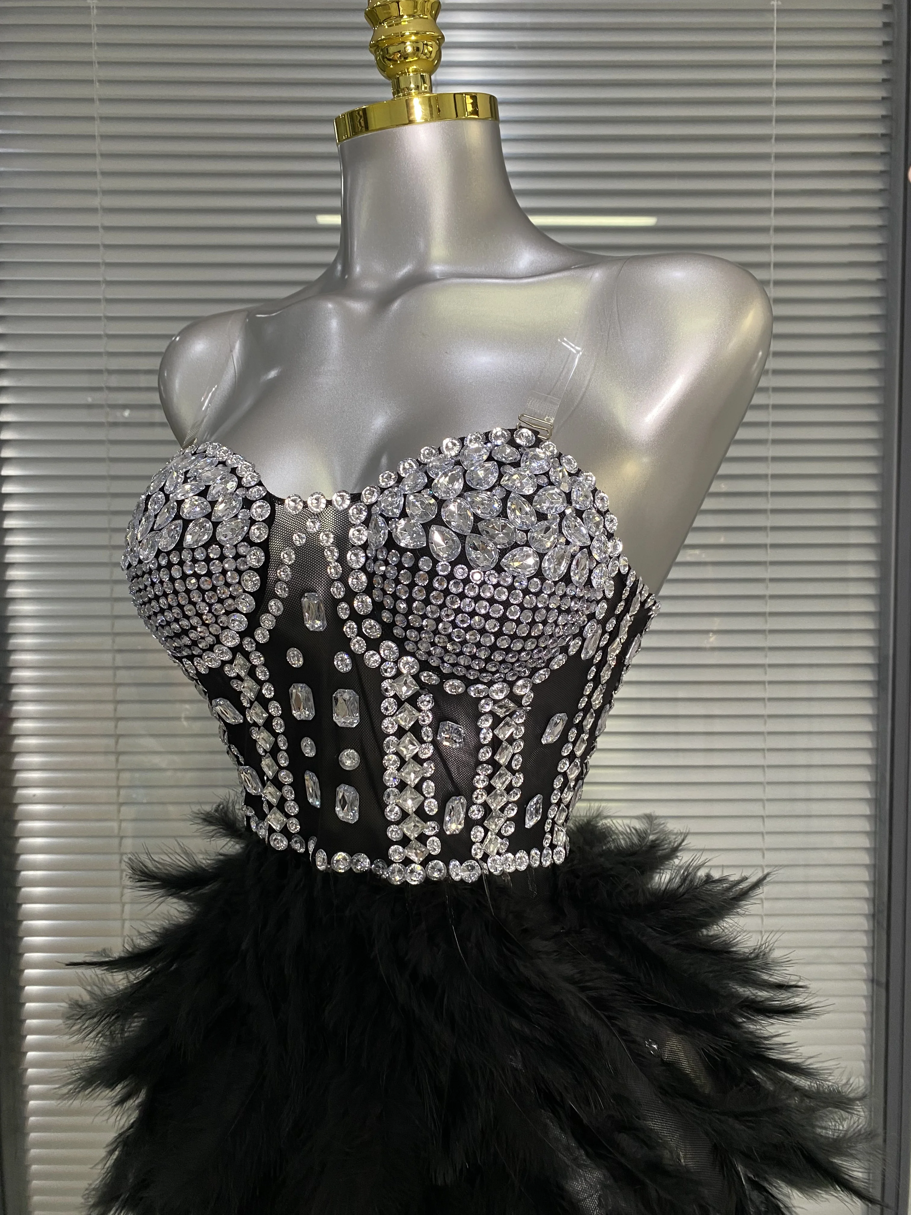 Sparkly Rhinestone Club Party Dress - فستان نسائي مثير مزين بأحجار الراين