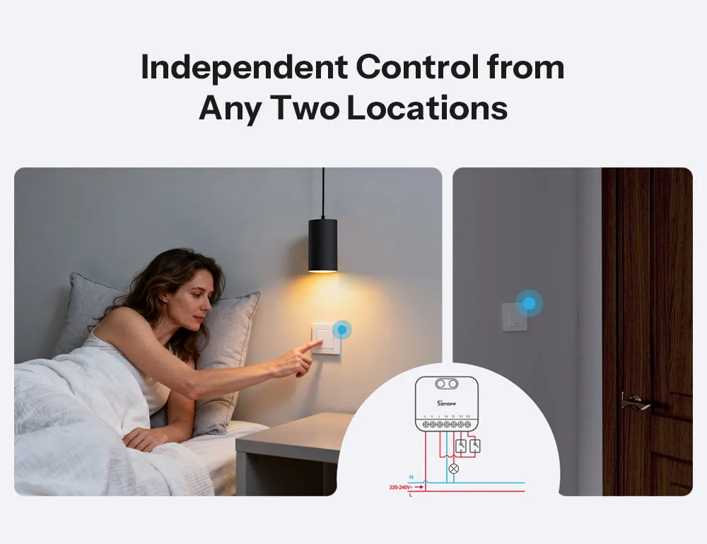 SONOFF MINI-DIM MINI Extreme Matter Over WiFi-Dimmerschalter Breite Beleuchtungskompatibilität Matter-fähiges Google Apple Home Alexa – Detail 9