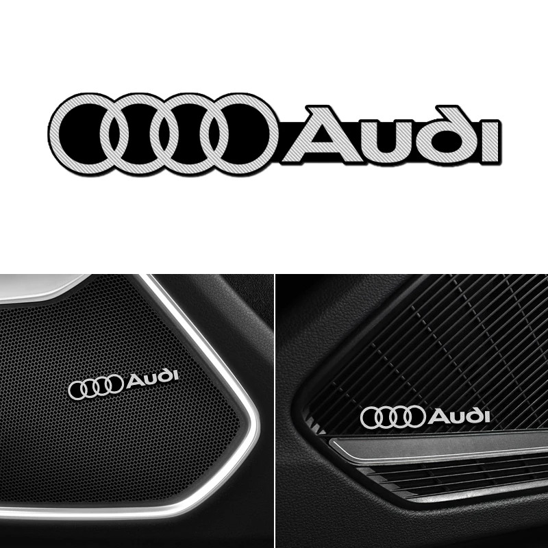 4pcs/lot Hi-Fi Speaker audio Speaker 3D Aluminum Badge Emblem Stereo Sticker For Audi A3 A4 A5 A6 A7 A8 S3 S4 Q2 Q3 Q5 Q7