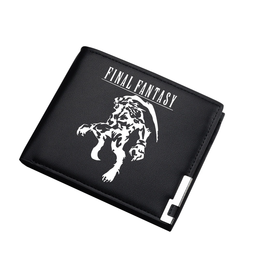 Game Final Fantasy Short Wallets Long Coins Purses Unisex Money Bags Cartoon ID Card Holders Pu Leather Gifts Change Pockets