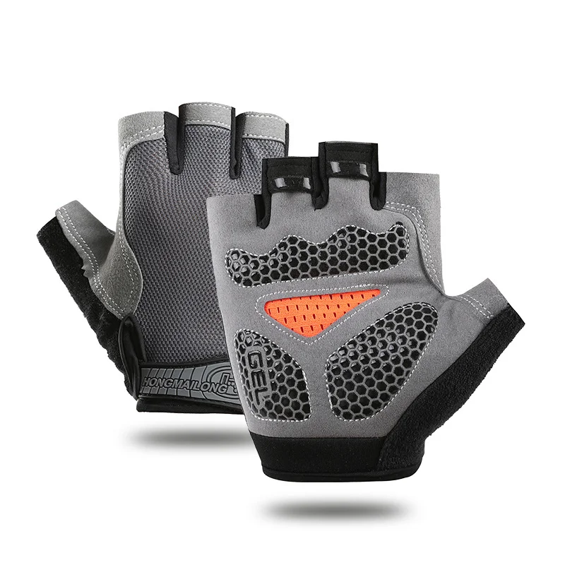 

Sport Half Finger Men's and Women's Cycling Gloves Silicone Shock Absorbent Non-slip Fitness Summer Fishing Mountaineering
