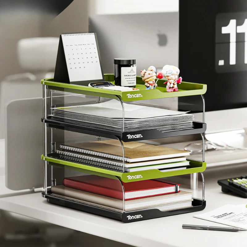 

Desktop File Storage Shelf Multi-layer Shelf Bookshelf Office Desk Data Shelf Dopamine Storage Box