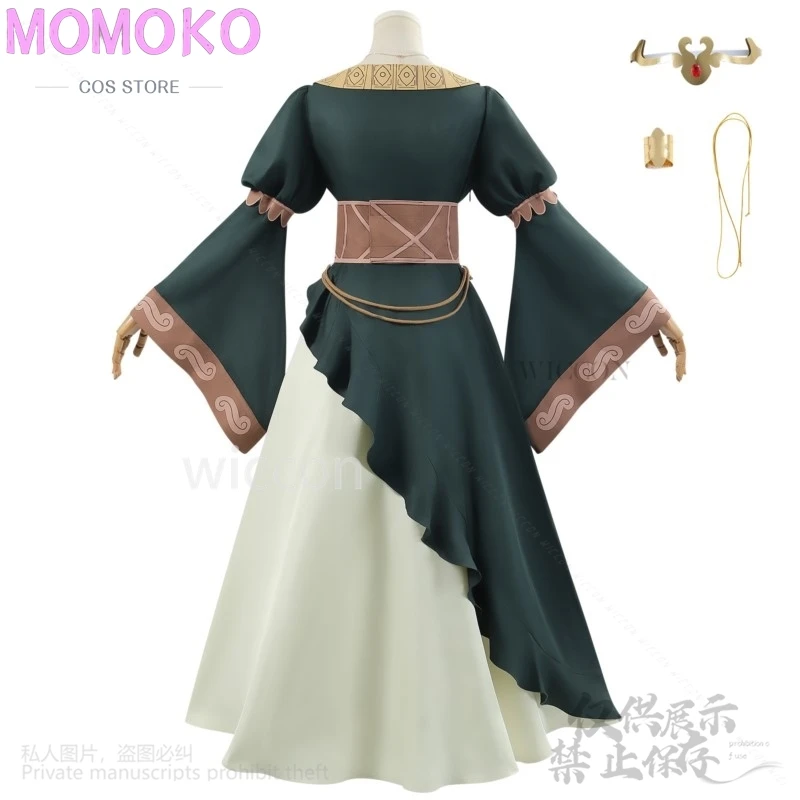 Costume de Cosplay du Film Anime Rohirrim, Robe Verte Hera, Perruques Rouges Lolita pour Femme, Bol, Halloween, Noël, Personnalisé