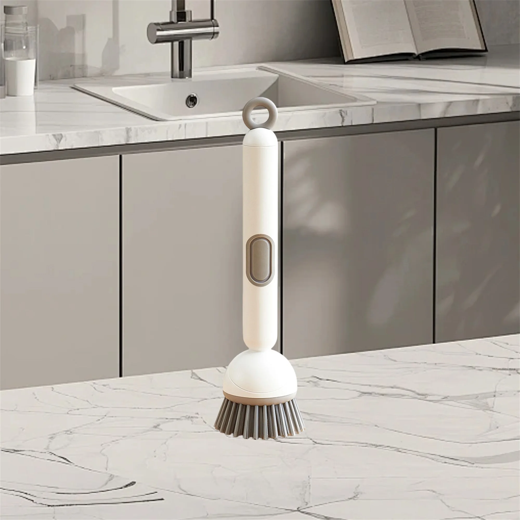 

Щетка для мытья посуды с длинной ручкой, дозатором для мыла и вращающейся насадкой для легкой уборки на кухне - Щетка для мытья посуды с...