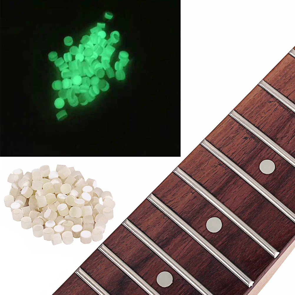 

100Pcs Luminous Guitar Fretboard Dots 4.0mm Seashell Inlays Markers for Ukulele Bass Banjo Mandolin Decorations