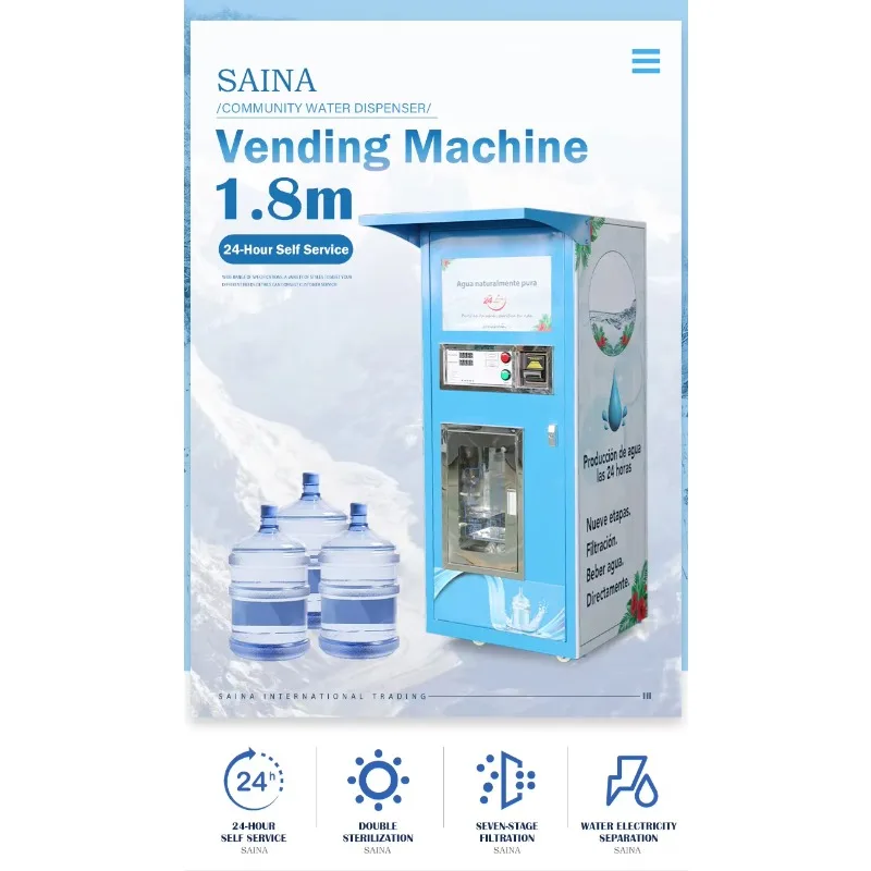 Customized Pure Water Vending Machine NEW Automatic Cup Filling Coin Operated Public for Sale
