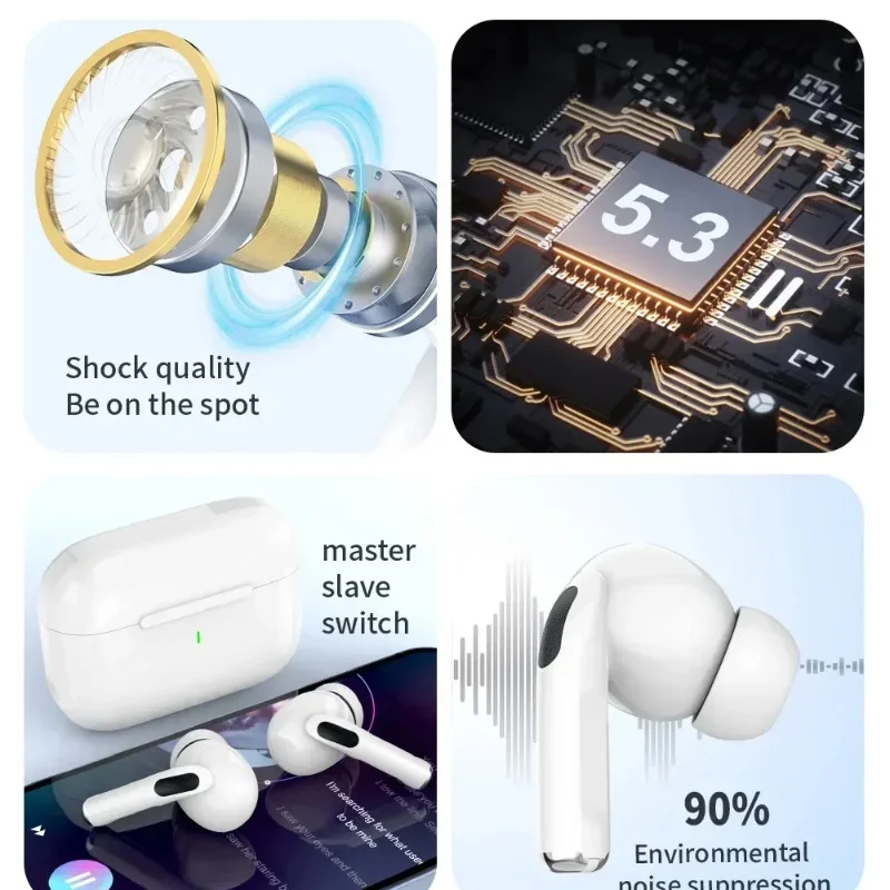 A7Pro ENC Wireless Earphones Bluetooth 5.3 Headphones TWS HIfI Noise Cancell Stereo Music Earbuds Touch Control Earbuds New 2024