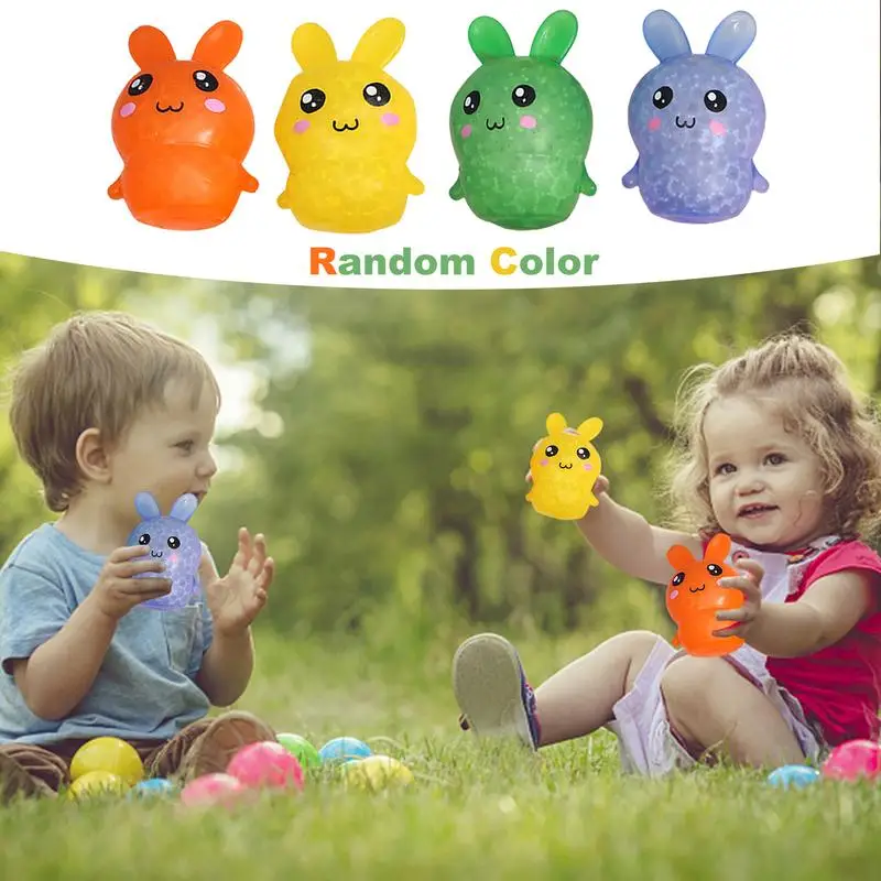 Easter Bunny Stress Balls - 5 Pack Sensory Fidget Toys For Kids And Adults Stress Balls With Colorful Water Beads