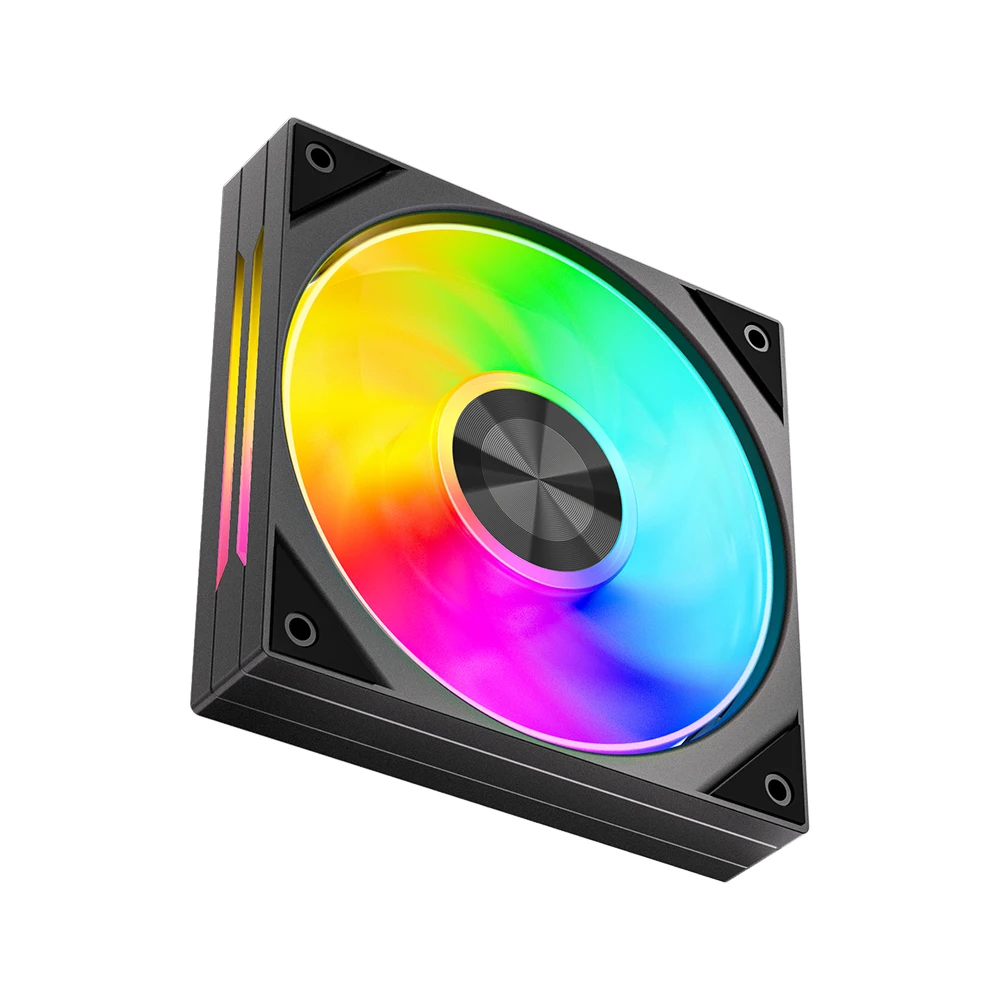 Power Train FD120 120mm ARGB PC Case Fan Low Noise PWM Smart CPU Cooling Fan Center CD Pattern Design