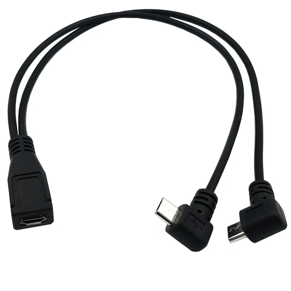 1pcType-c USB  / Micro USB 1 Female to Micro/Mini USB Type-c Type B Male Y Splitter Charge Extension Date Splitter Adapter Cable