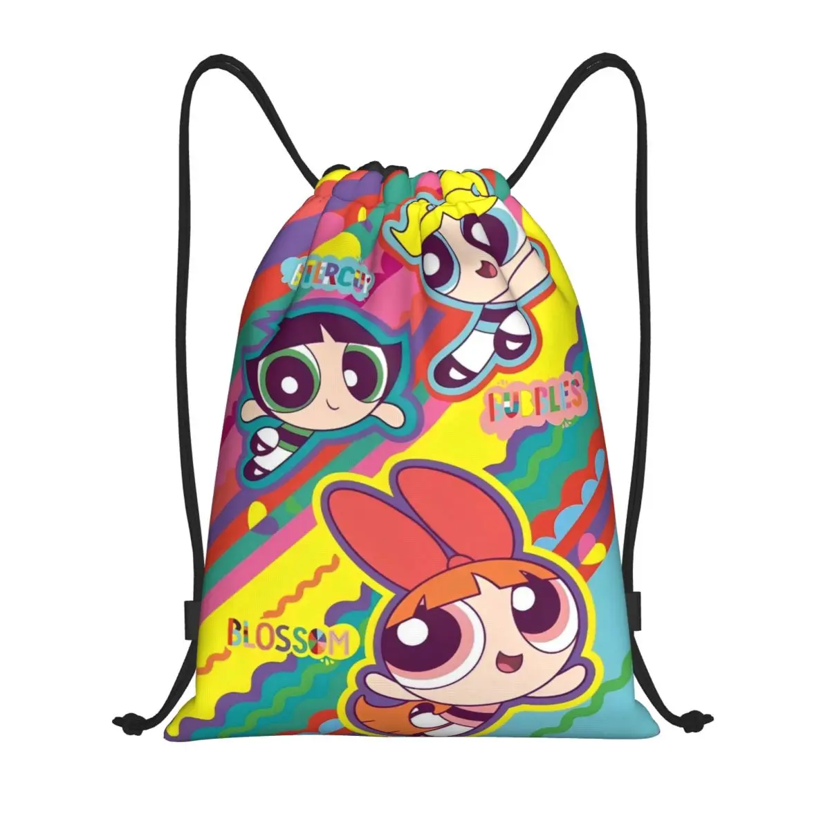 

Cartoon Cute P-Powerpuff Girls Drawstring Backpack Sports Gym Sackpack String Bags for Cycling