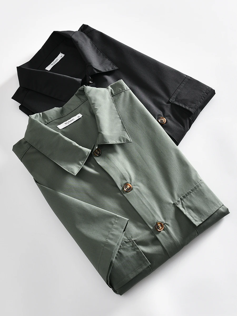 

Loose Wide Fit Men's Summer Short Sleeve Shirt Shoulder Drop Style Breathable Standard Edition Youth Fashion Daily Wear Pure ...