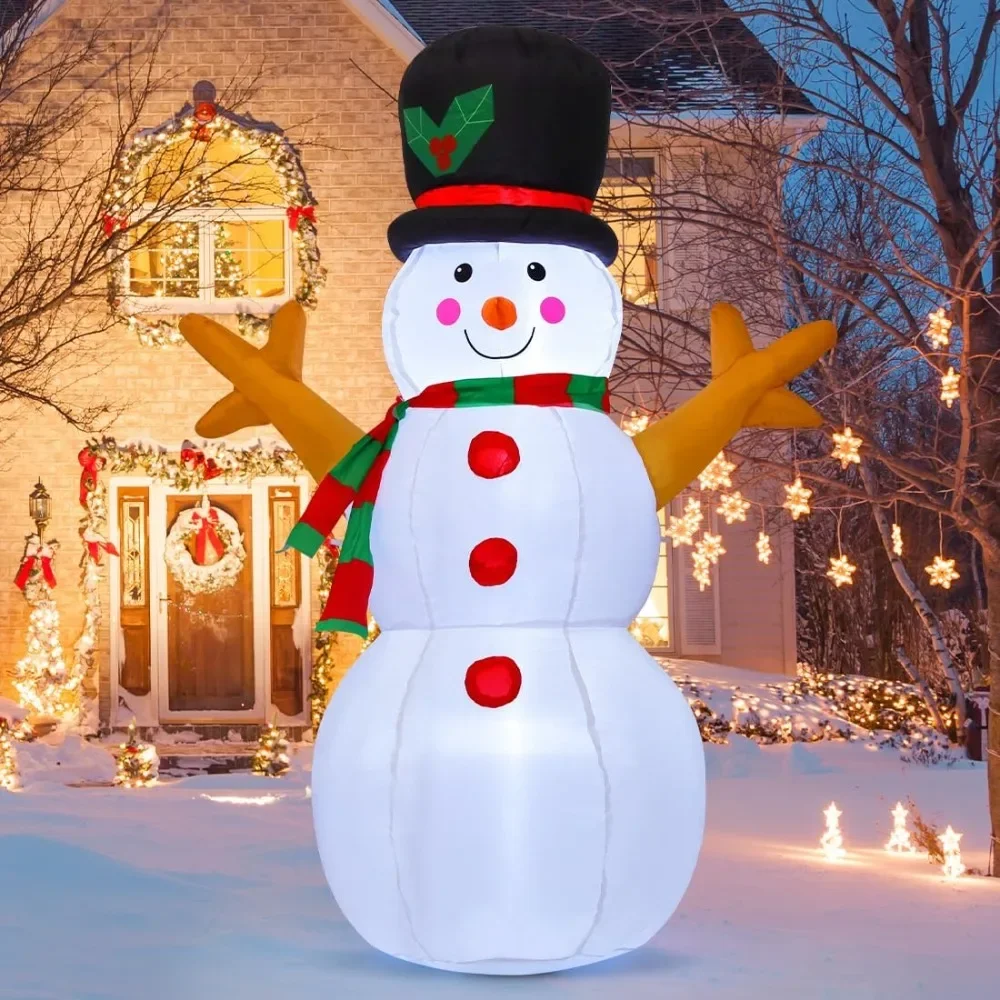 5 FT Christmas Snowman Inflatable Decoration Blow Up Snowman Outdoor Christmas Yard Decoration with Branch Hand Decoration